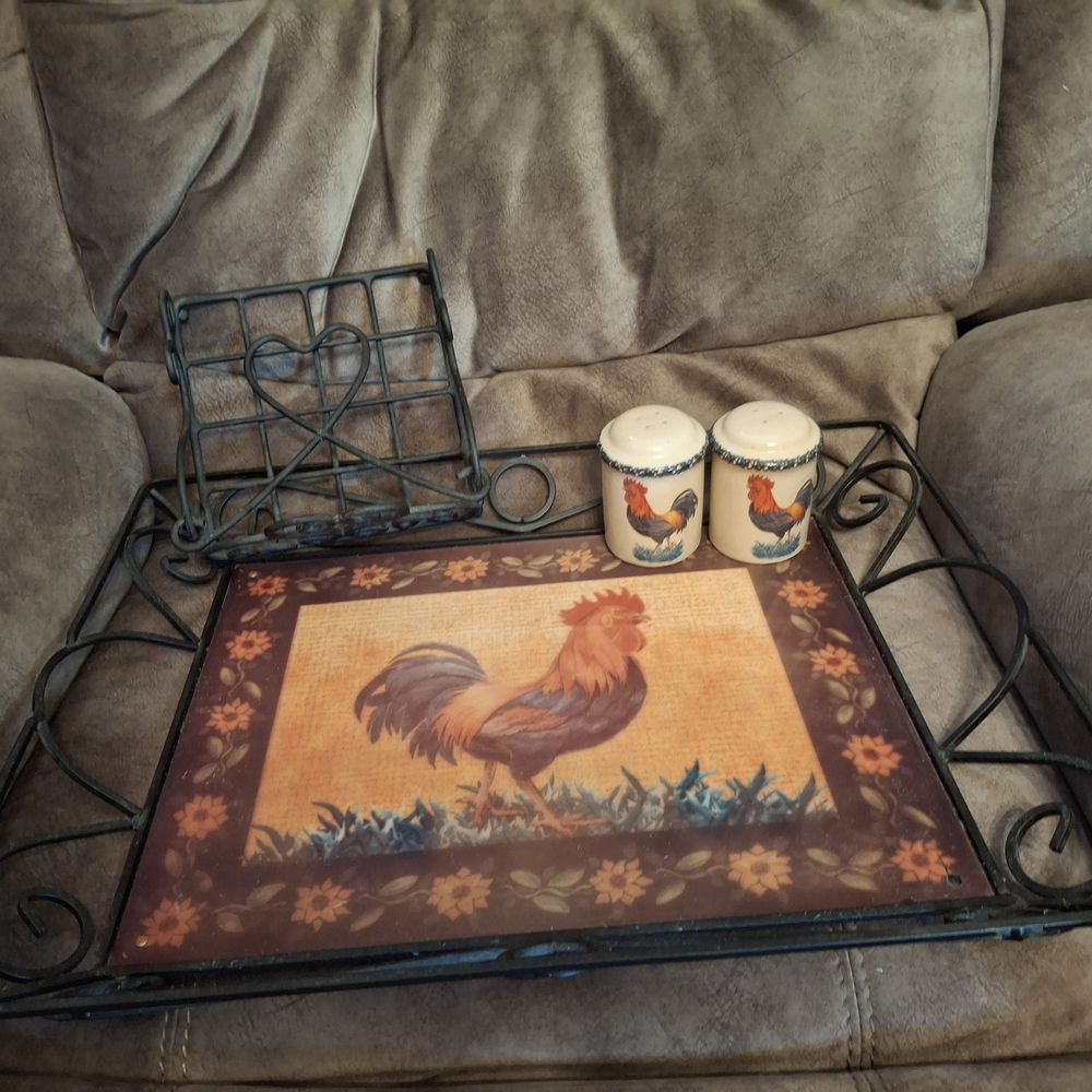 Better Homes And Gardens Rooster Kitchen Set - Black and Brown